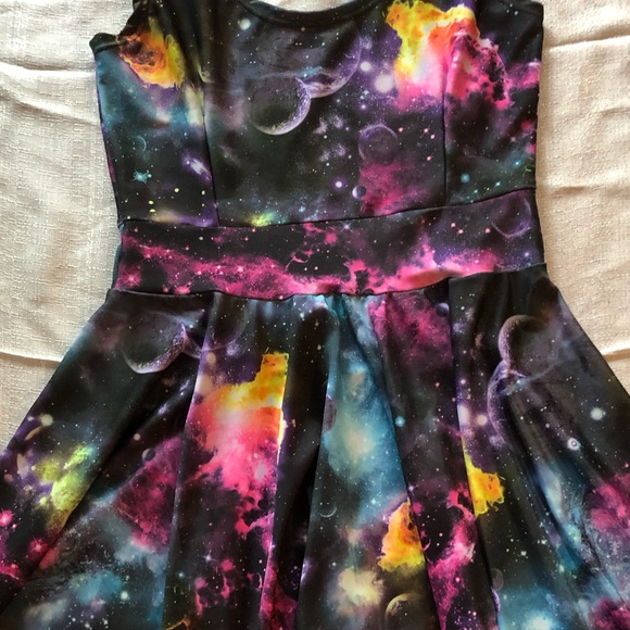Galaxy print fit and flare dress - Picture 2 of 2